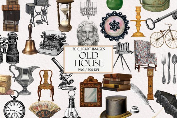 Download Vintage Old House Object Clipart - Old house Collection