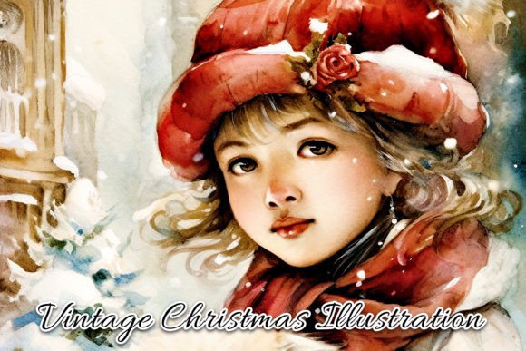 Download Vintage Christmas Card Illustration VII - Vintage christmas Collection