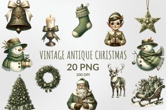 Download Watercolor Vintage Christmas Sublimation - Vintage christmas Collection
