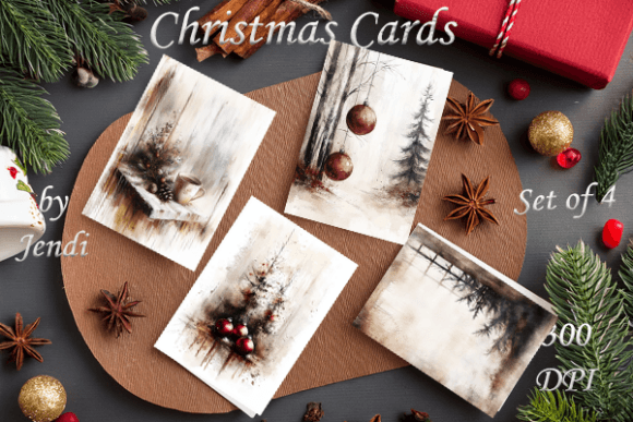 Download Vintage Christmas Cards Set of 4 Ii - Vintage christmas Collection