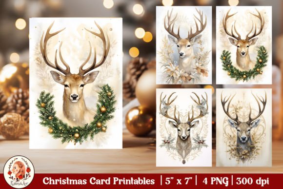 Download Vintage Christmas Card Christmas Deer - Vintage christmas Collection